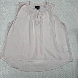 Cotton and Linen Cherokee Blush Pink Popover Blouse